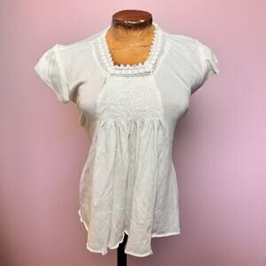VINTAGE Y2K Maternity Boho Lace Slip Size S Tie Back Fairycore Cottage